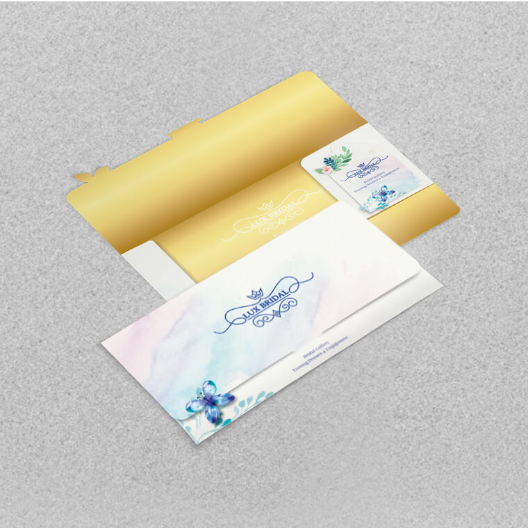 طراحی پاکت قرارداد بصری مزون لوکس